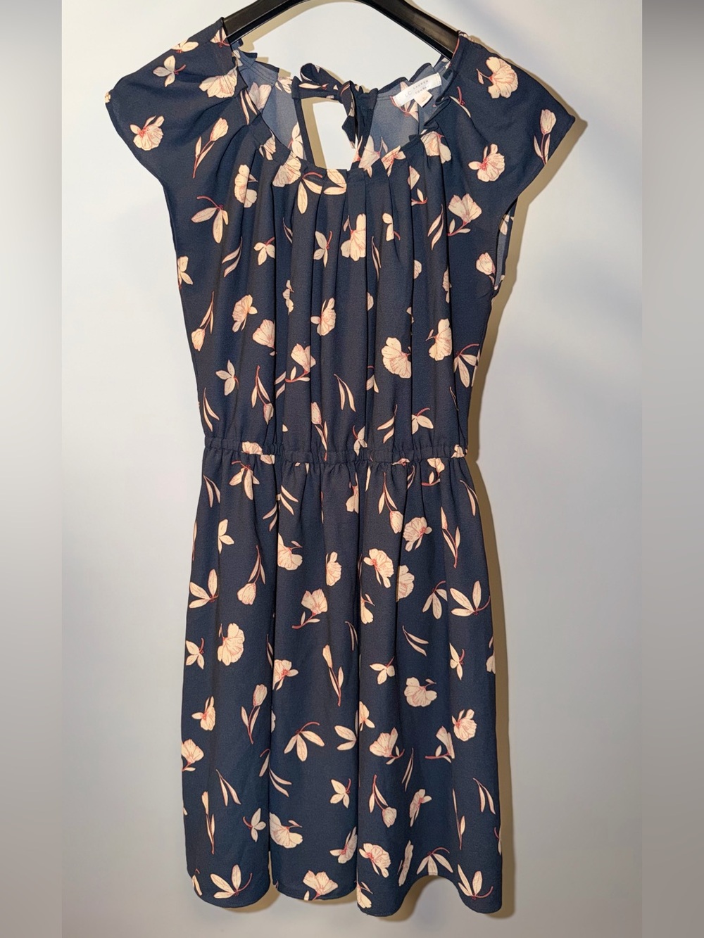 LC Lauren Conrad Navy Dress with Pink Floral Print